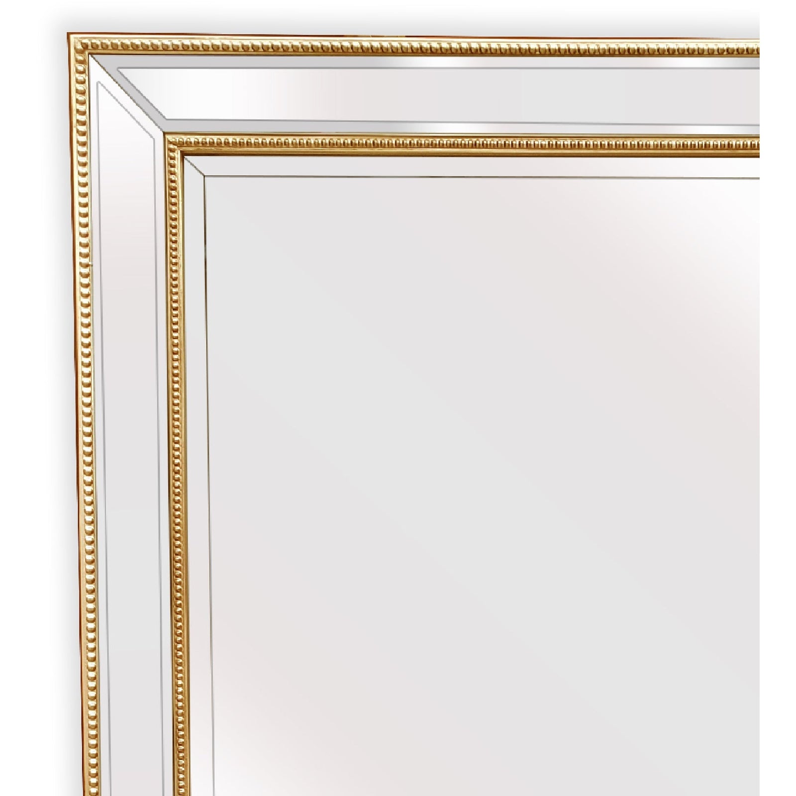 Gold Beaded Framed Mirror - Rectangle 80cm x 110cm