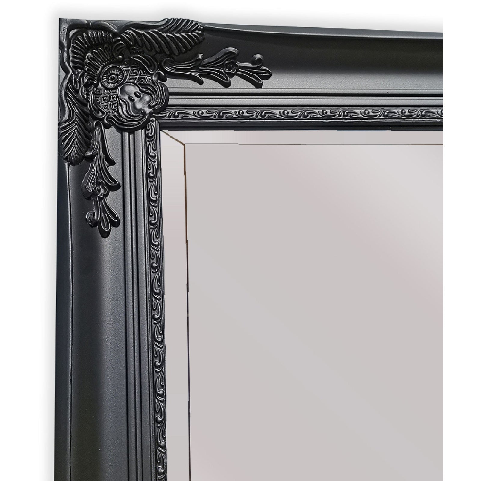 French Provincial Ornate Mirror - Black - Medium 70cm x 170cm