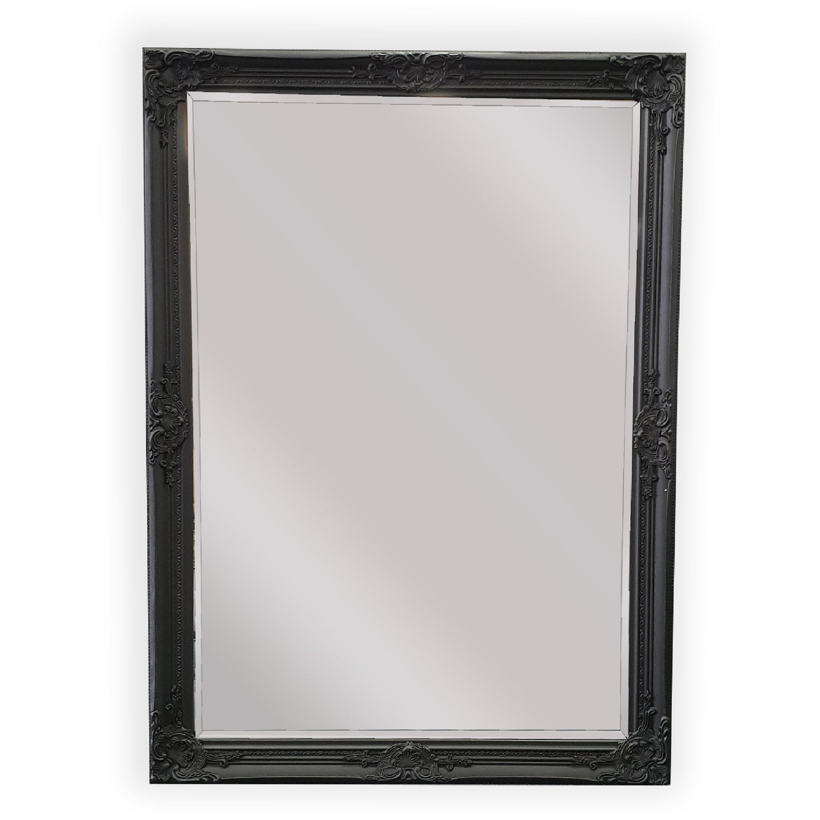 French Provincial Ornate Mirror - Black - Small 80cm x 110cm