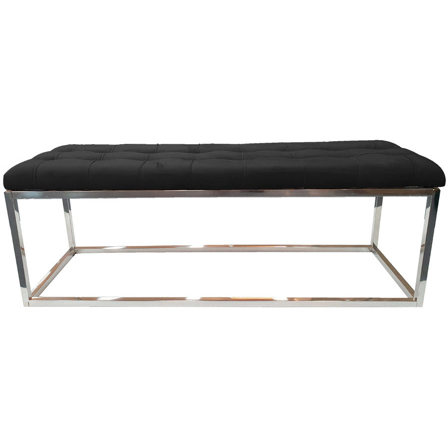 Holly Silver/ Black Ottoman