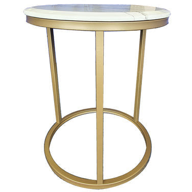 Kelly Side Table - White on Champagne - 45cm