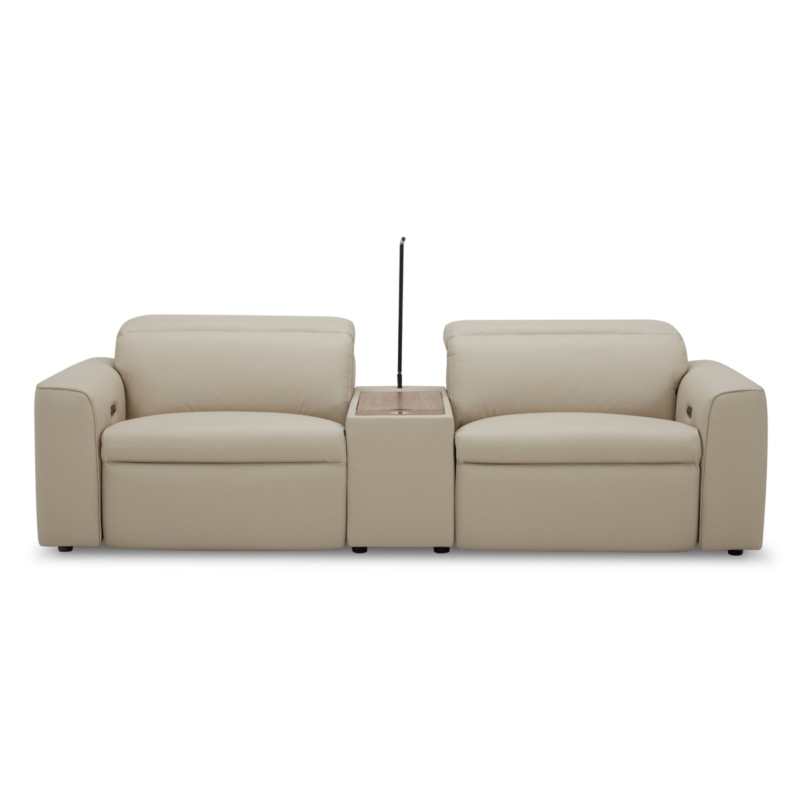 Hallie 2 Seater Genuine Leather Sofa Lounge Electric Powered Recliner Beige