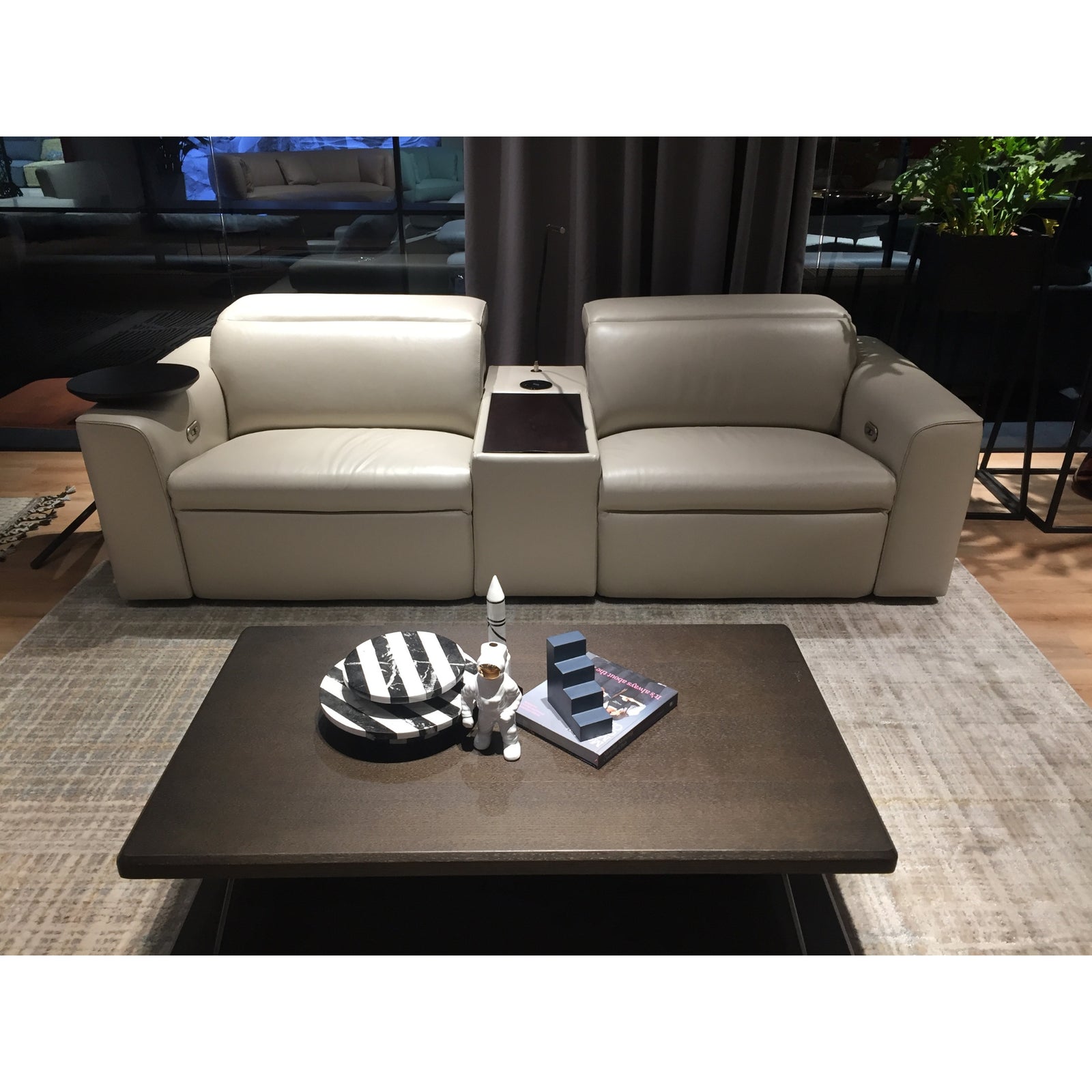 Hallie 2 Seater Genuine Leather Sofa Lounge Electric Powered Recliner Beige
