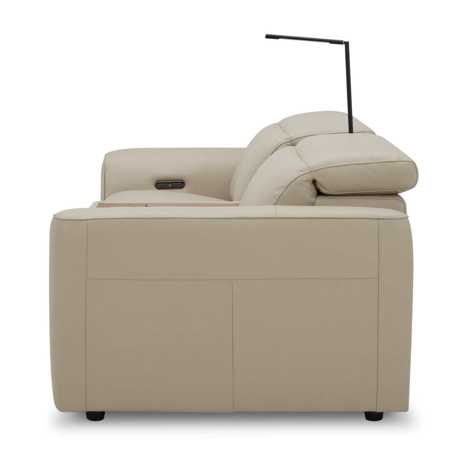 Hallie 2 Seater Genuine Leather Sofa Lounge Electric Powered Recliner Beige