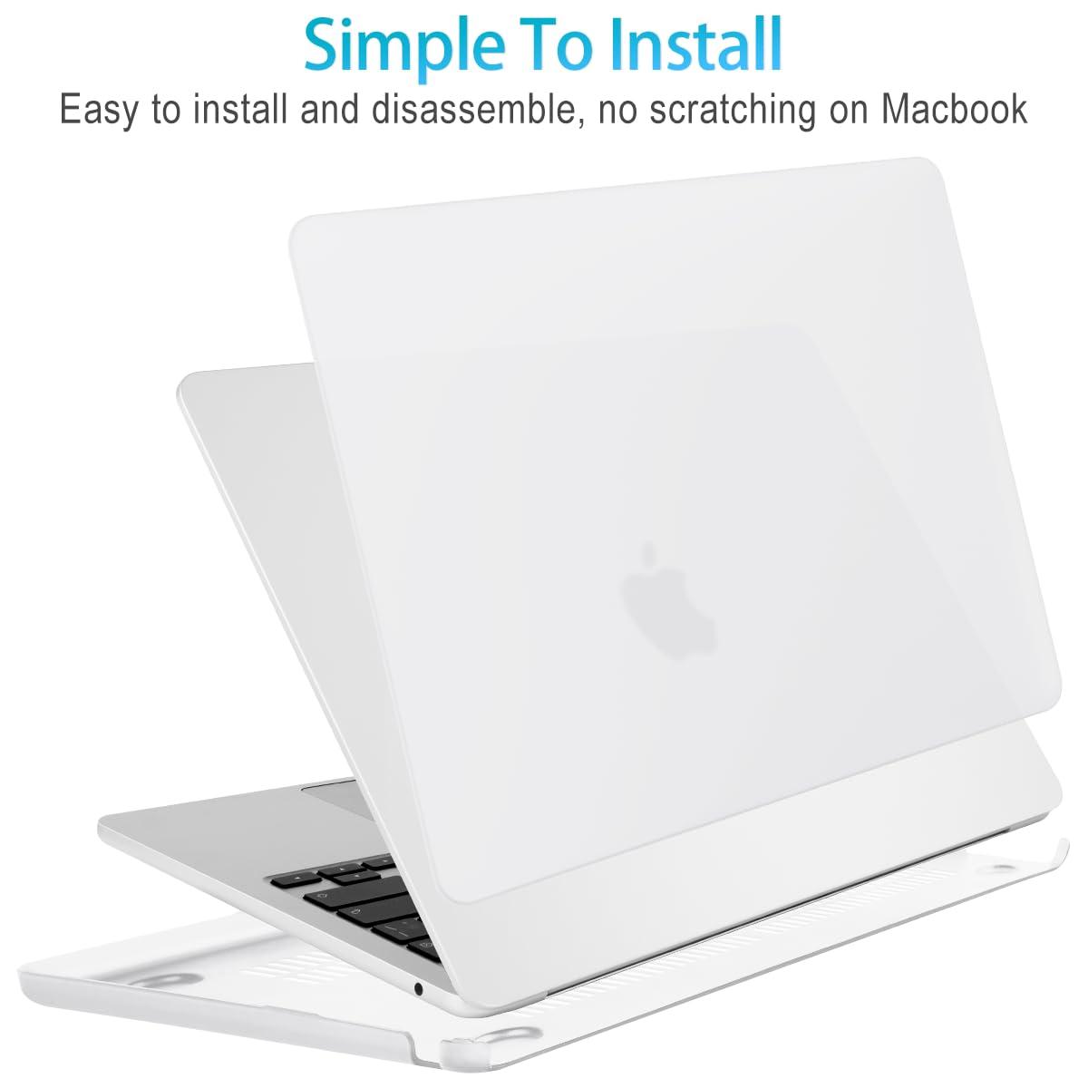 15 inch Air 2023 MacBook Air Matte Case A2941 M2 Chip Hard Shell Case Keyboard Cover White