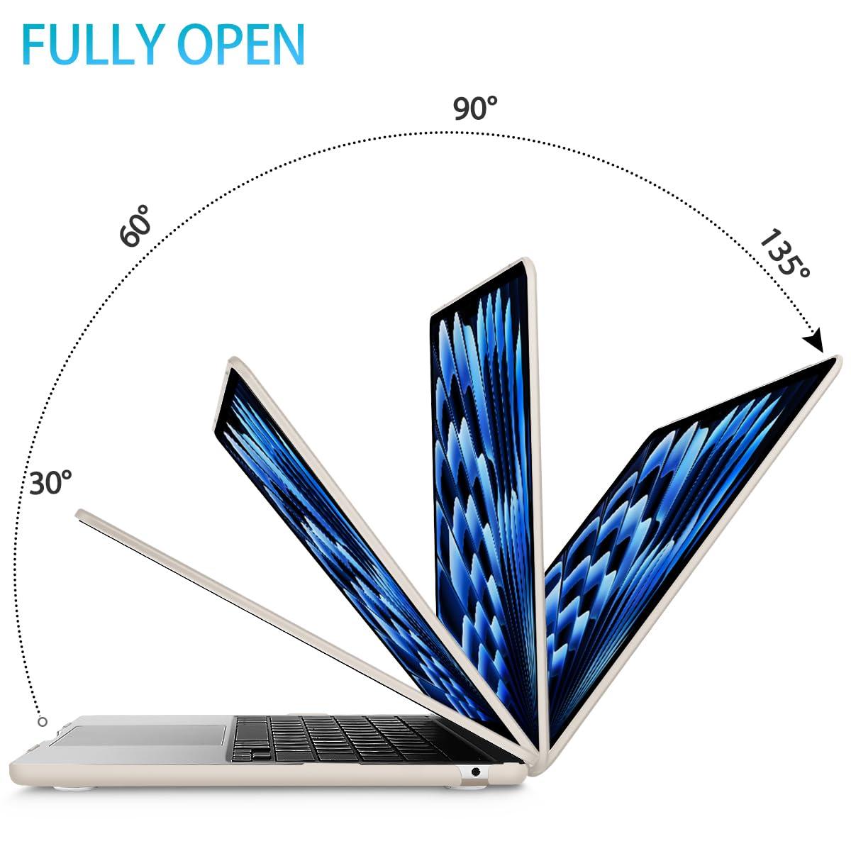 15 inch Air 2023 MacBook Air Matte Case A2941 M2 Chip Hard Shell Case Keyboard Cover Grey