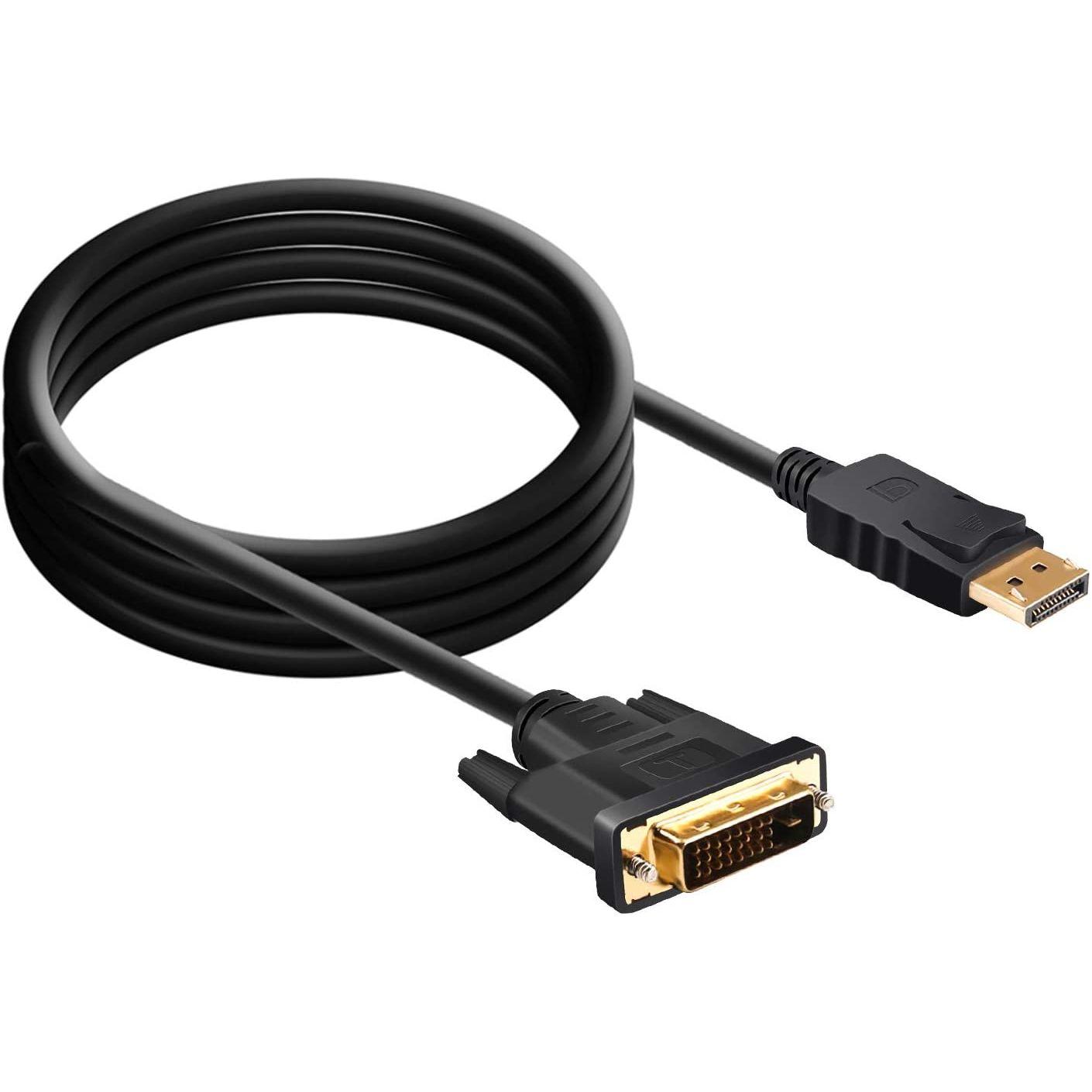 6ft 1.8M Display Port DP To Dual Link DVI-D 24+1 Pin Male Gold Connection Cable