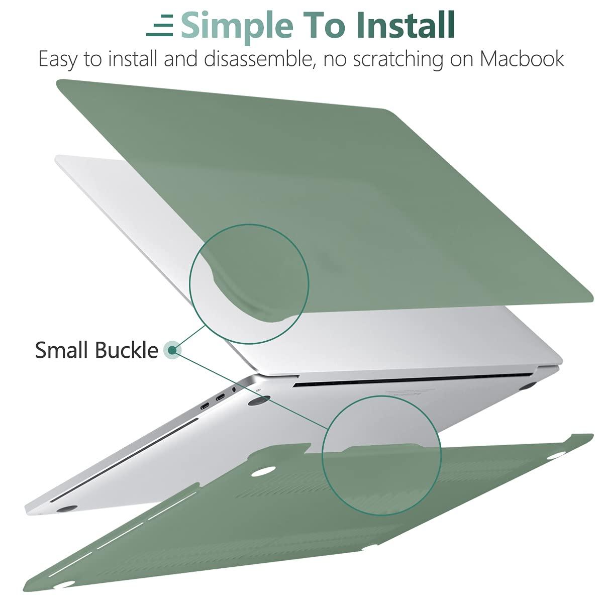 Suitable for Midnight Green MacBook Pro 13 Inch Case 2016-2023 M1 M2 A2338 A2289 A2251 A2159 Hard Shell Case Keyboard Cover