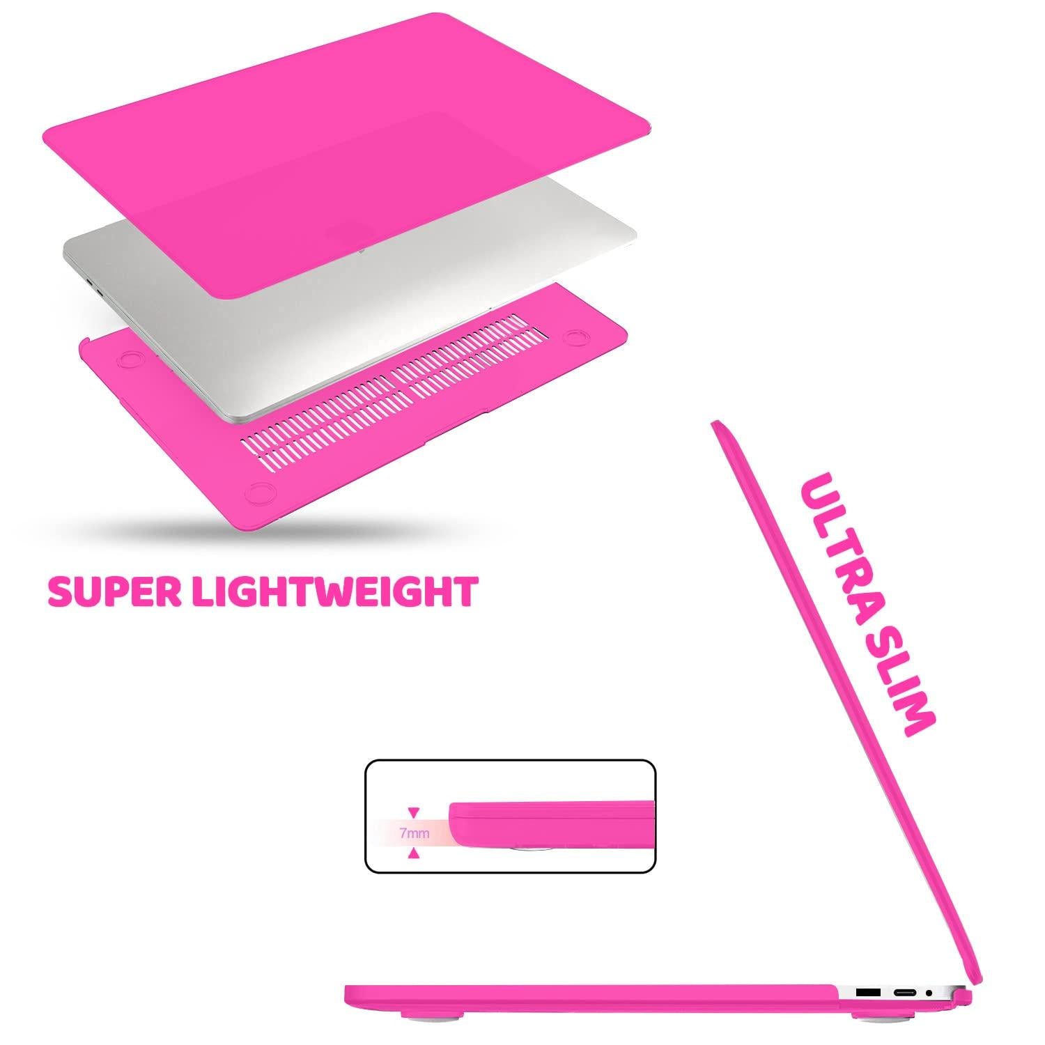 Suitable for Hot Pink MacBook Pro 13 Inch Case 2016-2023 M1 M2 A2338 A2289 A2251 A2159 Hard Shell Case Keyboard Cover