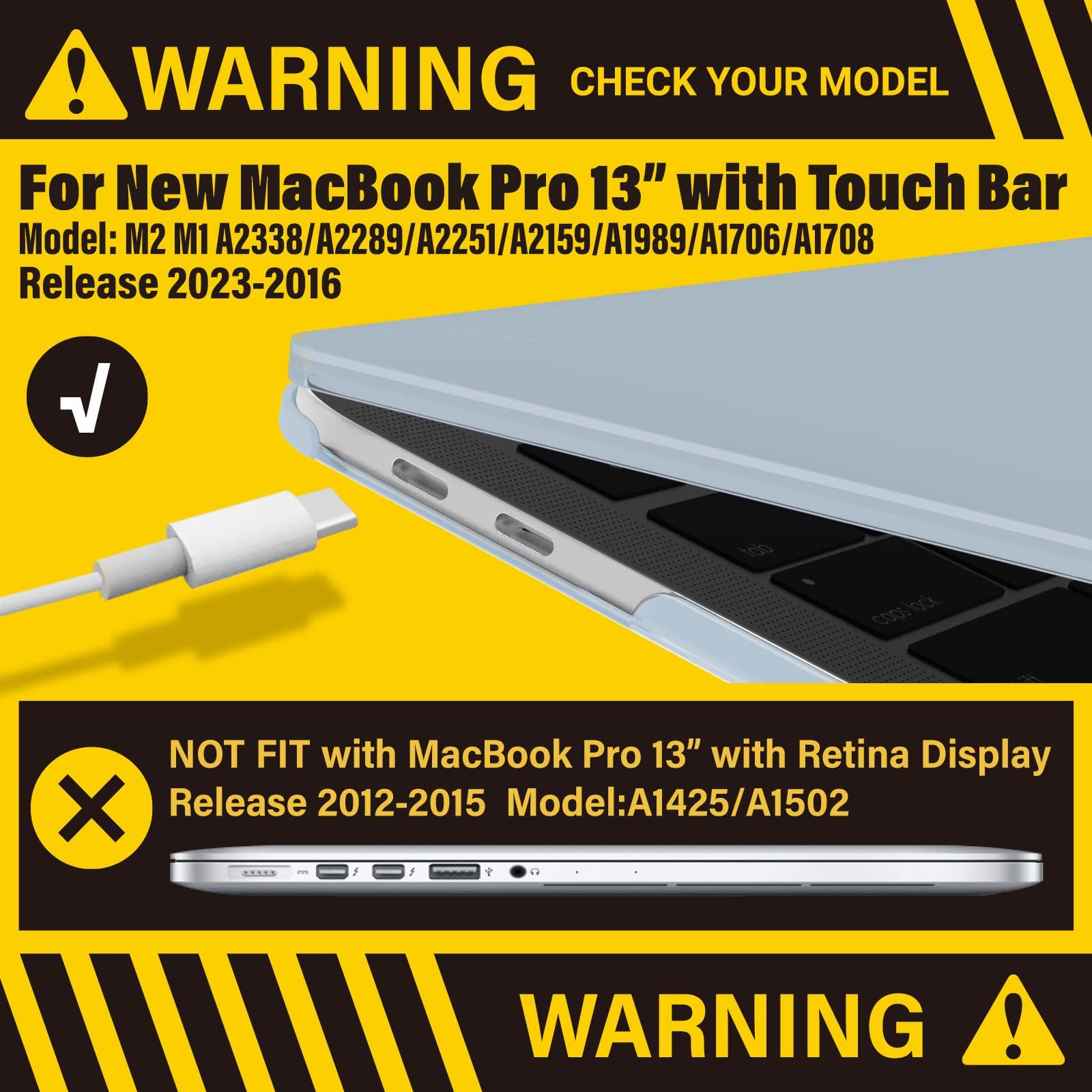 Suitable for MacBook Pro 13 Inch Case 2016-2023 M1 M2 A2338 A2289 A2251 A2159 Hard Shell Case Keyboard Cover