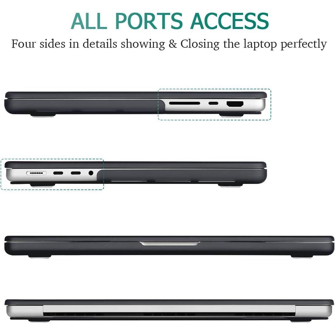 Suitable for MacBook Pro 14 Max Inch Case 2023 2022 2021 M2 A2779 M1 A2442 Hardshell Case Keyboard Cover Black