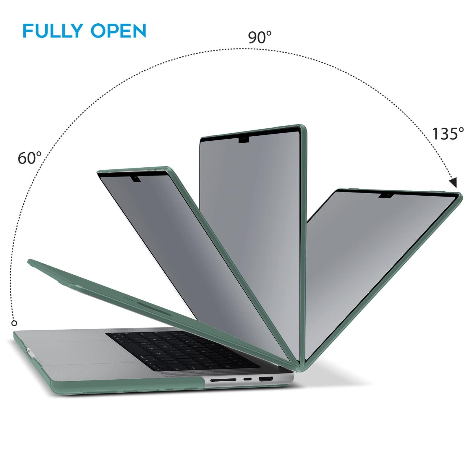 Suitable for MacBook Pro 14 Max Inch Case 2023 2022 2021 M2 A2779 M1 A2442 Hardshell Case Keyboard Cover Midnight Green