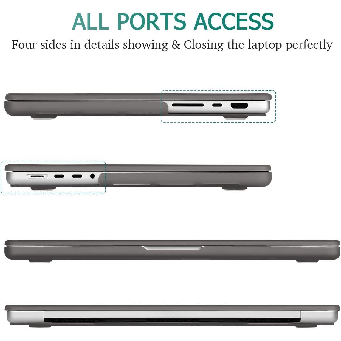 Suitable for MacBook Pro 14 Max Inch Case 2023 2022 2021 M2 A2779 M1 A2442 Hardshell Case Keyboard Cover Grey