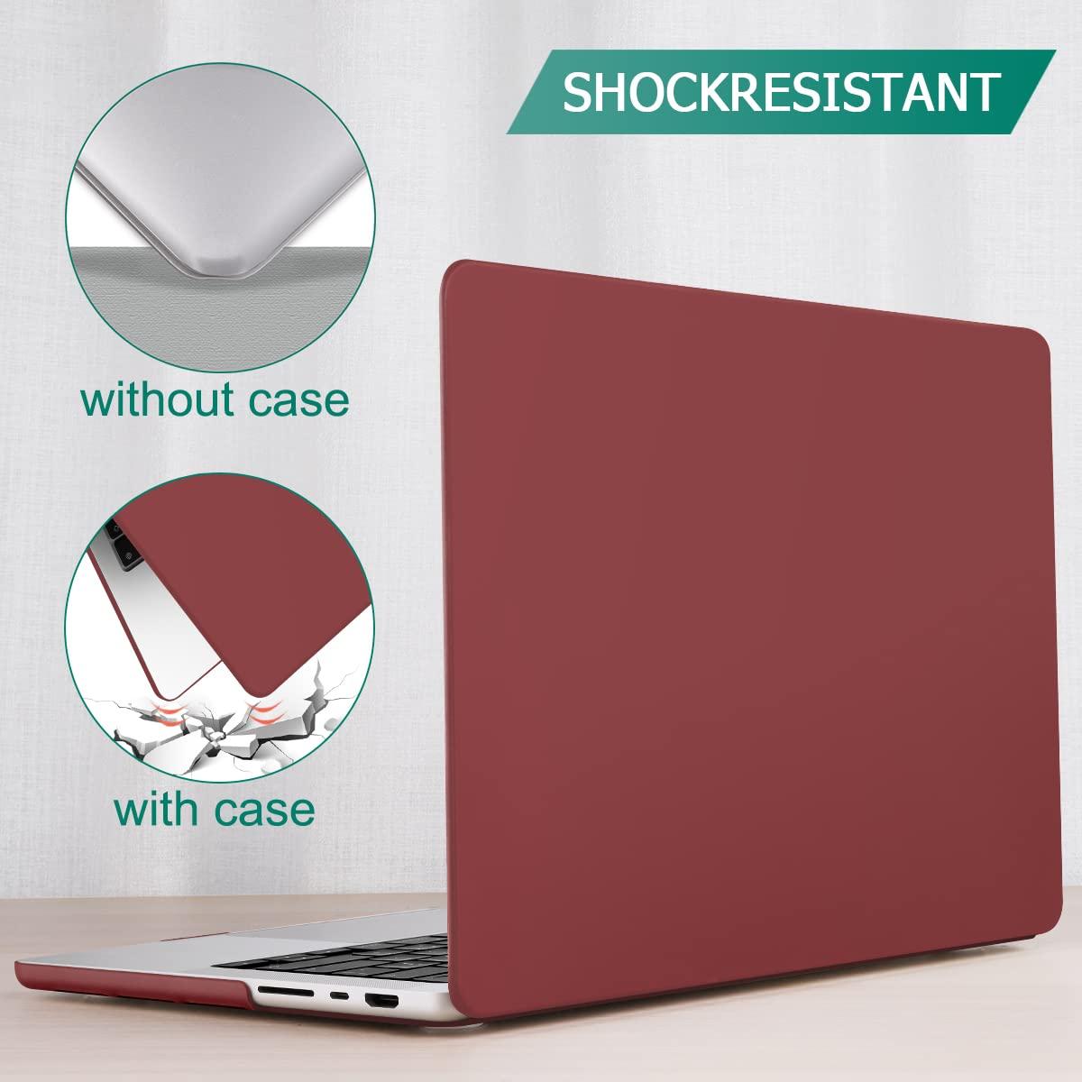 Suitable for MacBook Pro 14 Max Inch Case 2023 2022 2021 M2 A2779 M1 A2442 Hardshell Case Keyboard Cover Wine Red