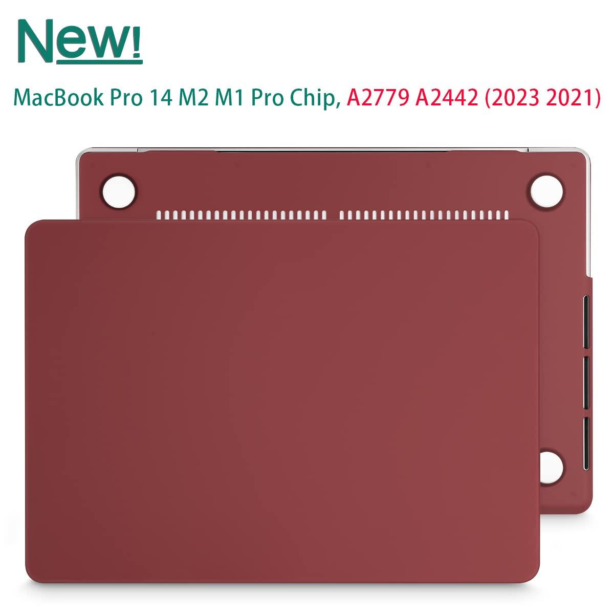 Suitable for MacBook Pro 14 Max Inch Case 2023 2022 2021 M2 A2779 M1 A2442 Hardshell Case Keyboard Cover Wine Red