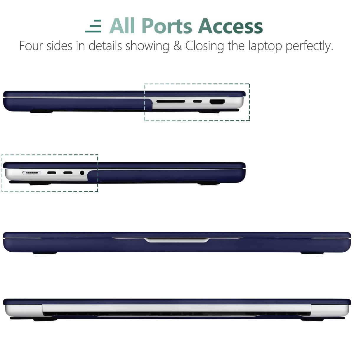 Suitable for MacBook Pro 16 inch Case 2023 2022 2021 M2 A2780 A2485 M1 Pro/Max Hard Shell Case Keyboard Cover Blue