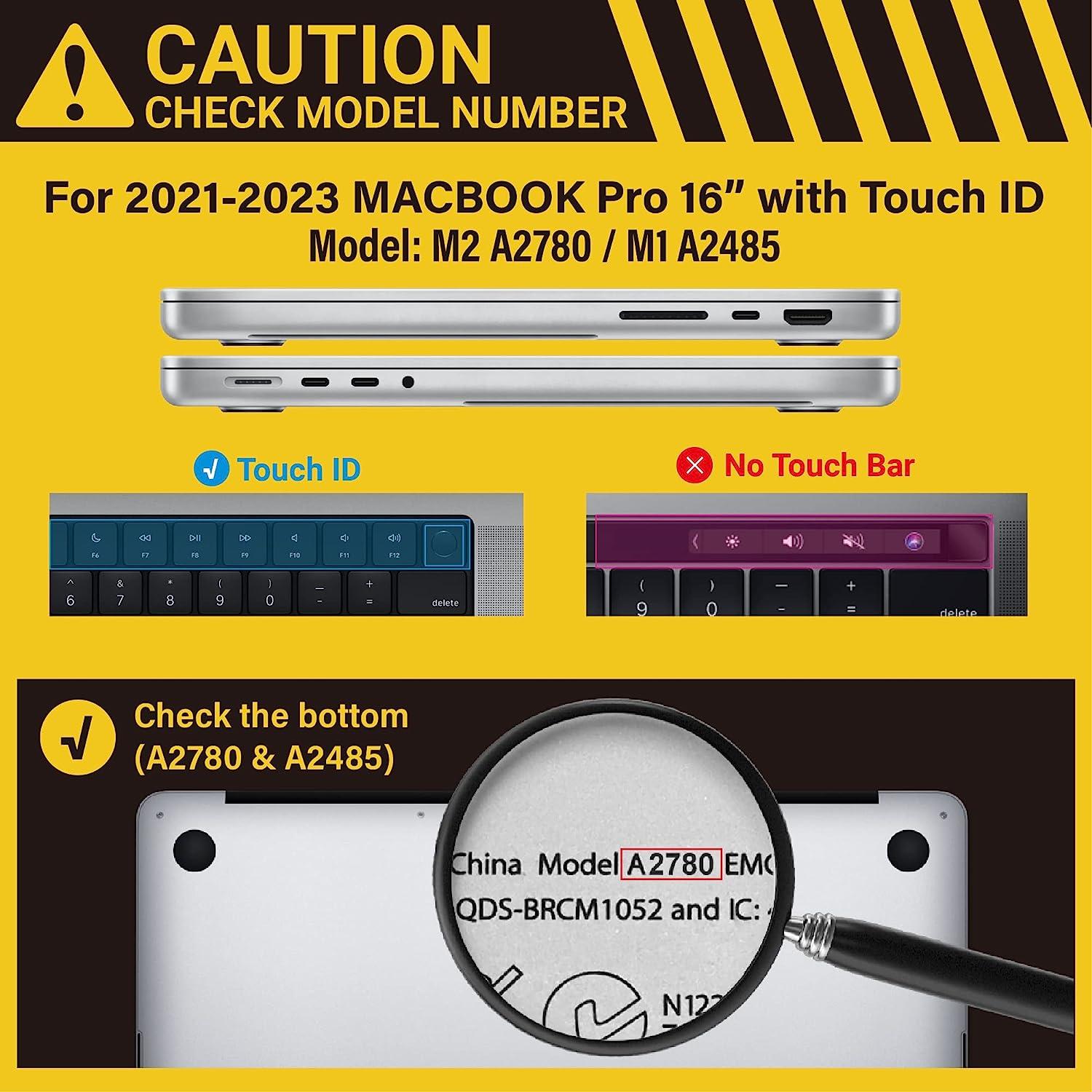 Suitable for MacBook Pro 16 inch Case 2023 2022 2021 M2 A2780 A2485 M1 Pro/Max Hard Shell Case Keyboard Cover