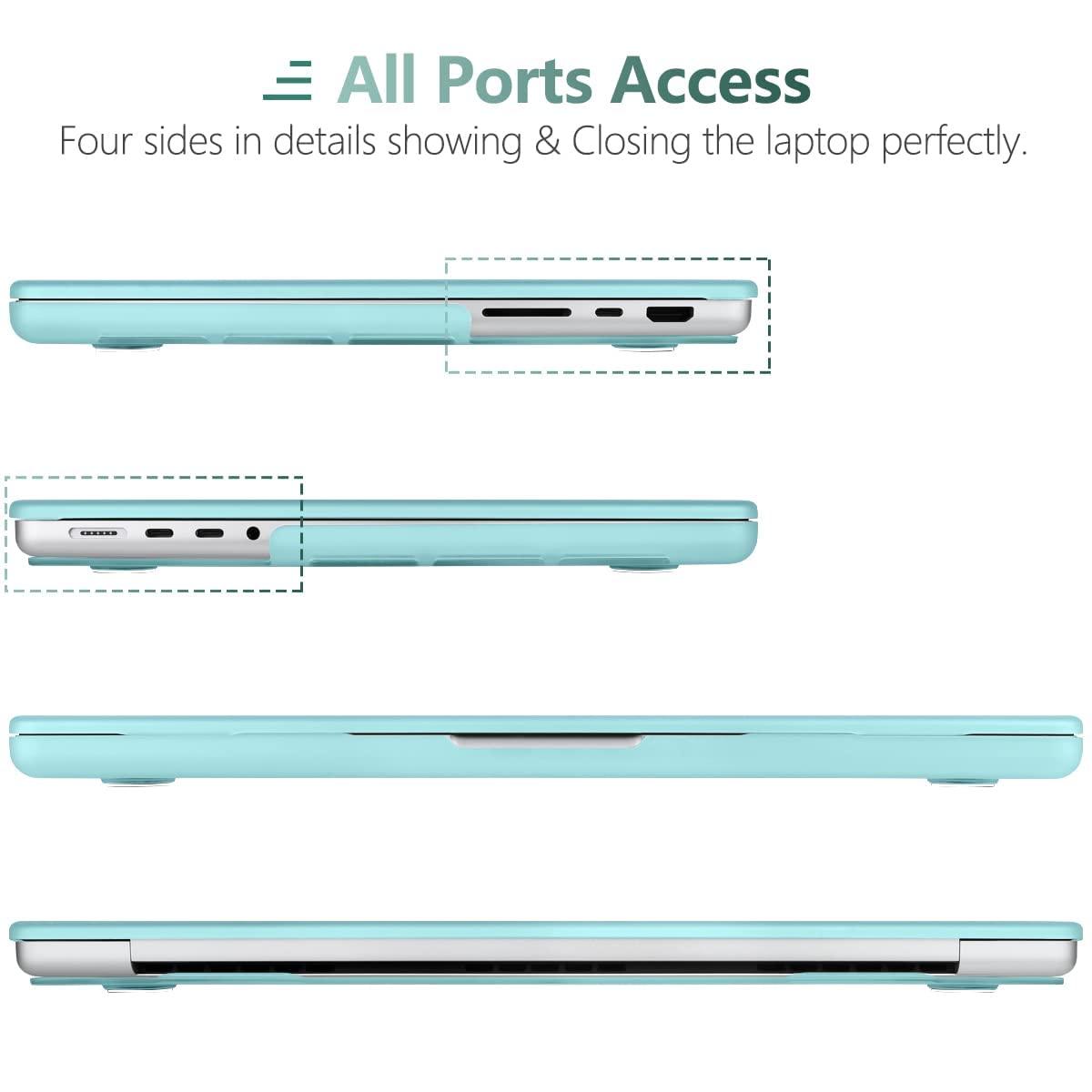 Suitable for MacBook Pro 16 inch Case 2023 2022 2021 M2 A2780 A2485 M1 Pro/Max Hard Shell Case Keyboard Cover Turquoise