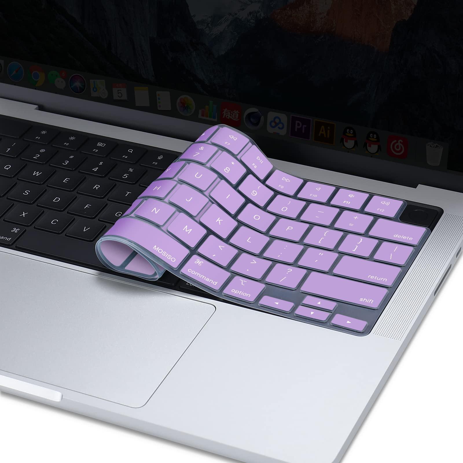 Keyboard Cover Skin For MacBook Air Pro 13 13.6 14 15.3 16 A2442 A2779 A2485 A2780 A2681 A2941 M1 M2 2021 to 2023 purple