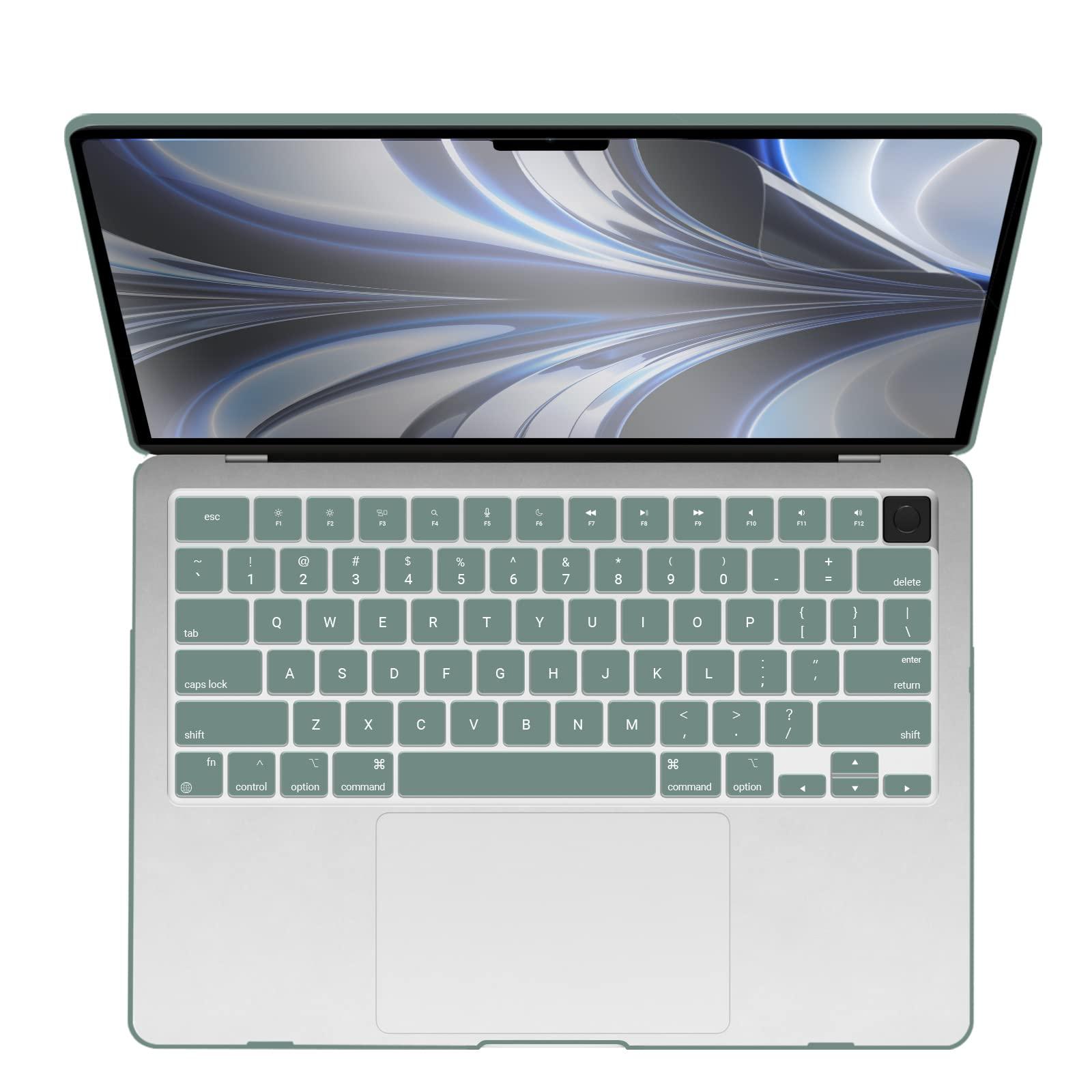 Suitable for 2023 2022 MacBook Air 13 inch case M2 Model A2681 Hard Shell Case Keyboard Cover Midnight Green