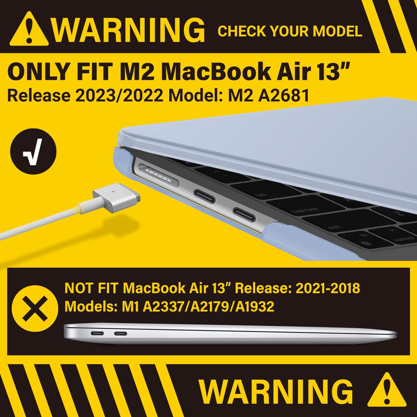 Suitable for 2023 2022 MacBook Air 13 inch case M2 Model A2681 Hard Shell Case Keyboard Cover