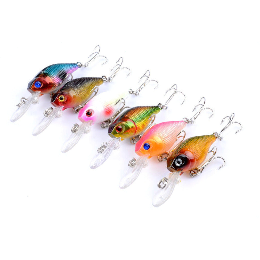 6x 6cm Popper Crank Bait Fishing Lure Lures Surface Tackle Saltwater