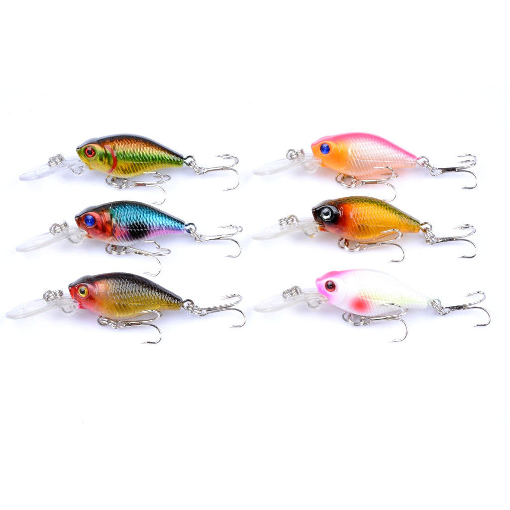6x 6cm Popper Crank Bait Fishing Lure Lures Surface Tackle Saltwater