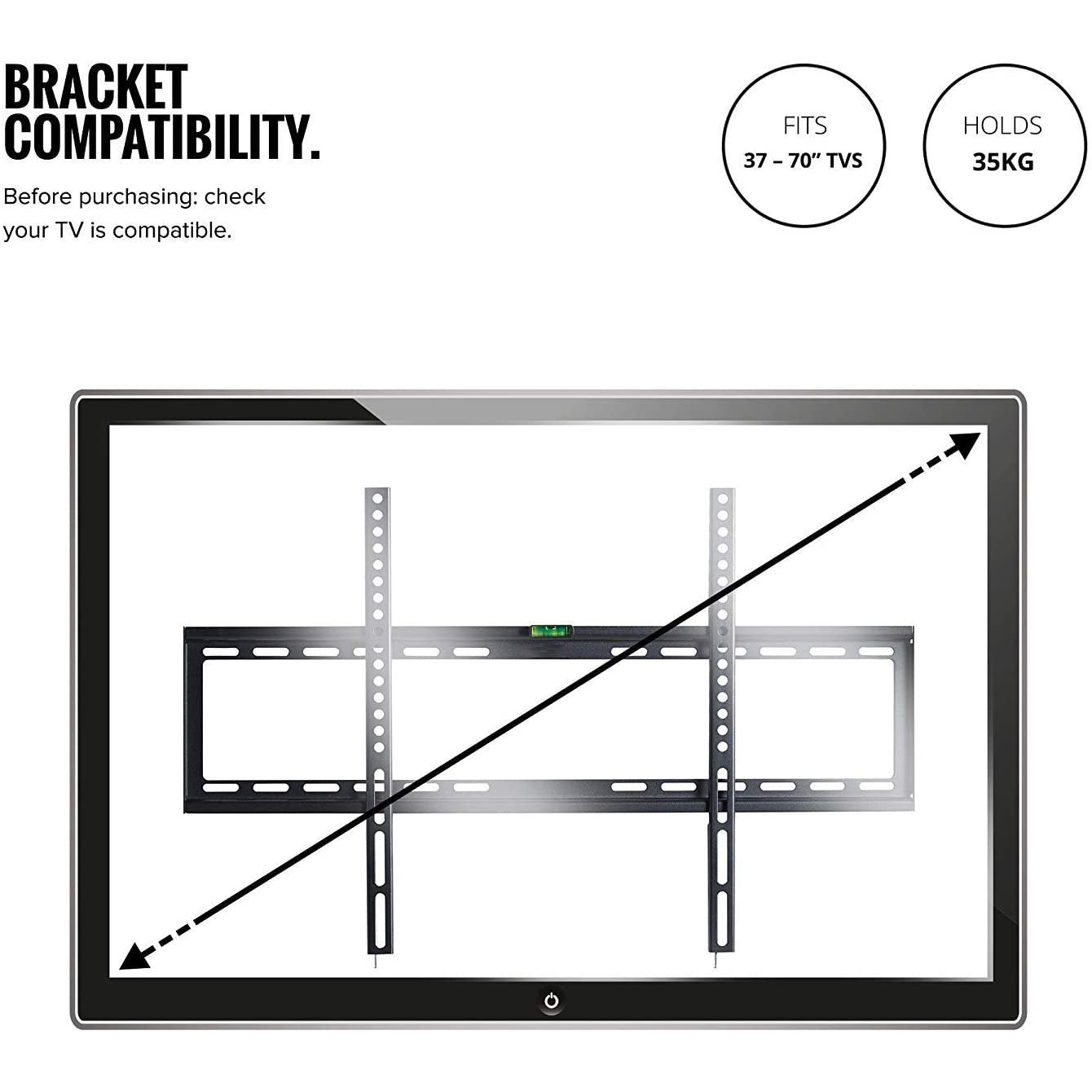 32-70 Inch Fixed TV Wall Mount Bracket TV Bracket Wall Mount up to 75KG