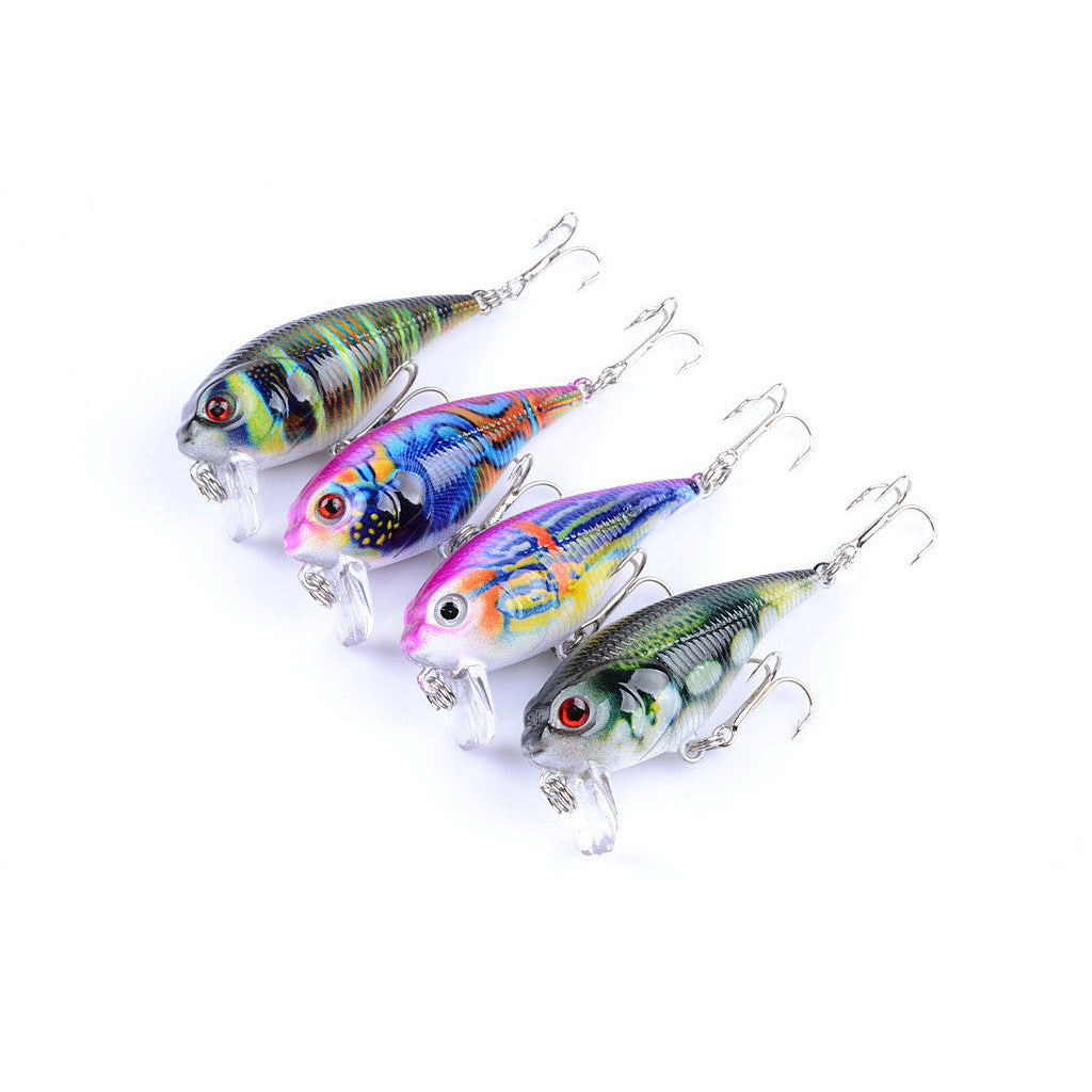 4x 5.5cm Popper Crank Bait Fishing Lure Lures Surface Tackle Saltwater