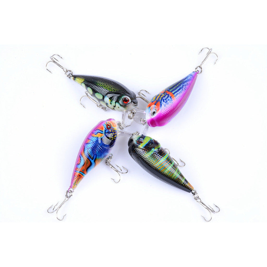 4x 5.5cm Popper Crank Bait Fishing Lure Lures Surface Tackle Saltwater