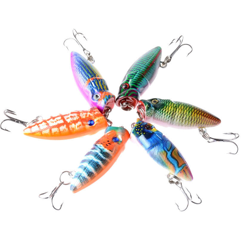 6X 3.5cm Popper Poppers Fishing Lure Lures Surface Tackle Fresh Saltwater