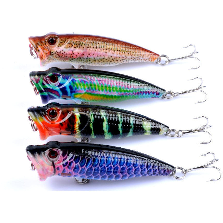 4X 6.5cm Popper Poppers Fishing Lure Lures Surface Tackle Fresh Saltwater