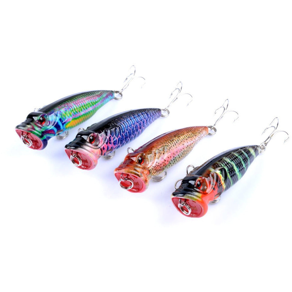 4X 6.5cm Popper Poppers Fishing Lure Lures Surface Tackle Fresh Saltwater