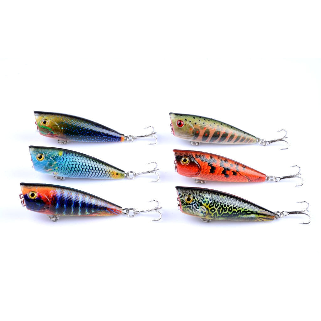 6X 6cm Popper Poppers Fishing Lure Lures Surface Tackle Fresh Saltwater