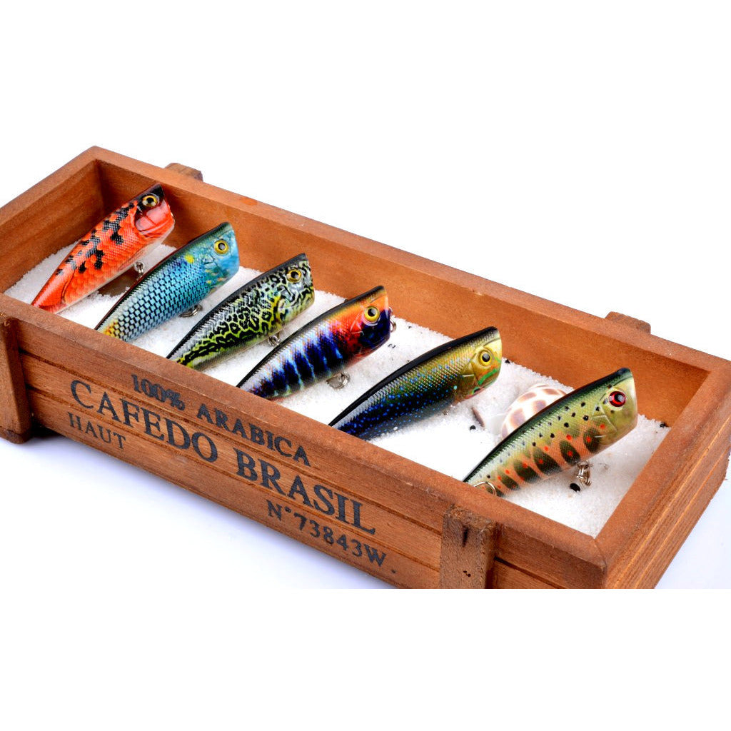 6X 6cm Popper Poppers Fishing Lure Lures Surface Tackle Fresh Saltwater
