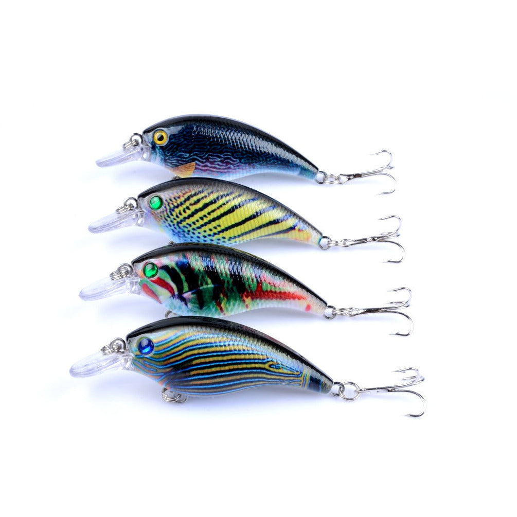 4x 7.5cm Popper Crank Bait Fishing Lure Lures Surface Tackle Saltwater