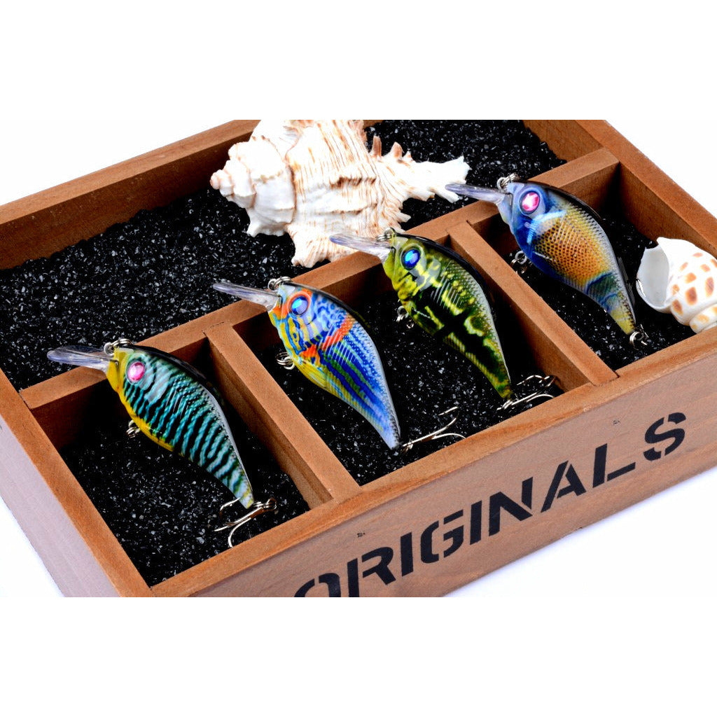 4x 7.5cm Popper Crank Bait Fishing Lure Lures Surface Tackle Saltwater