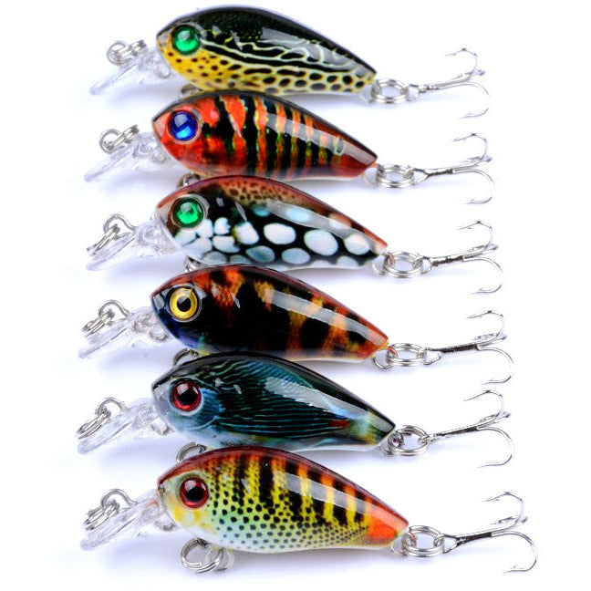 6x 4.5cm Popper Crank Bait Fishing Lure Lures Surface Tackle Saltwater