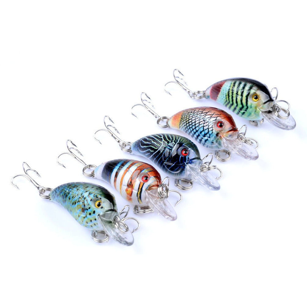 5x 4.5cm Popper Crank Bait Fishing Lure Lures Surface Tackle Saltwater