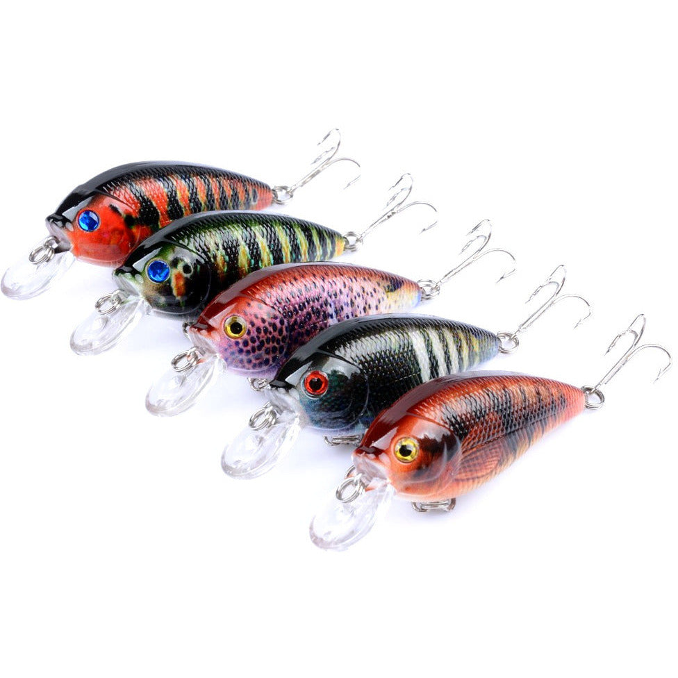 5x 7cm Popper Crank Bait Fishing Lure Lures Surface Tackle Saltwater