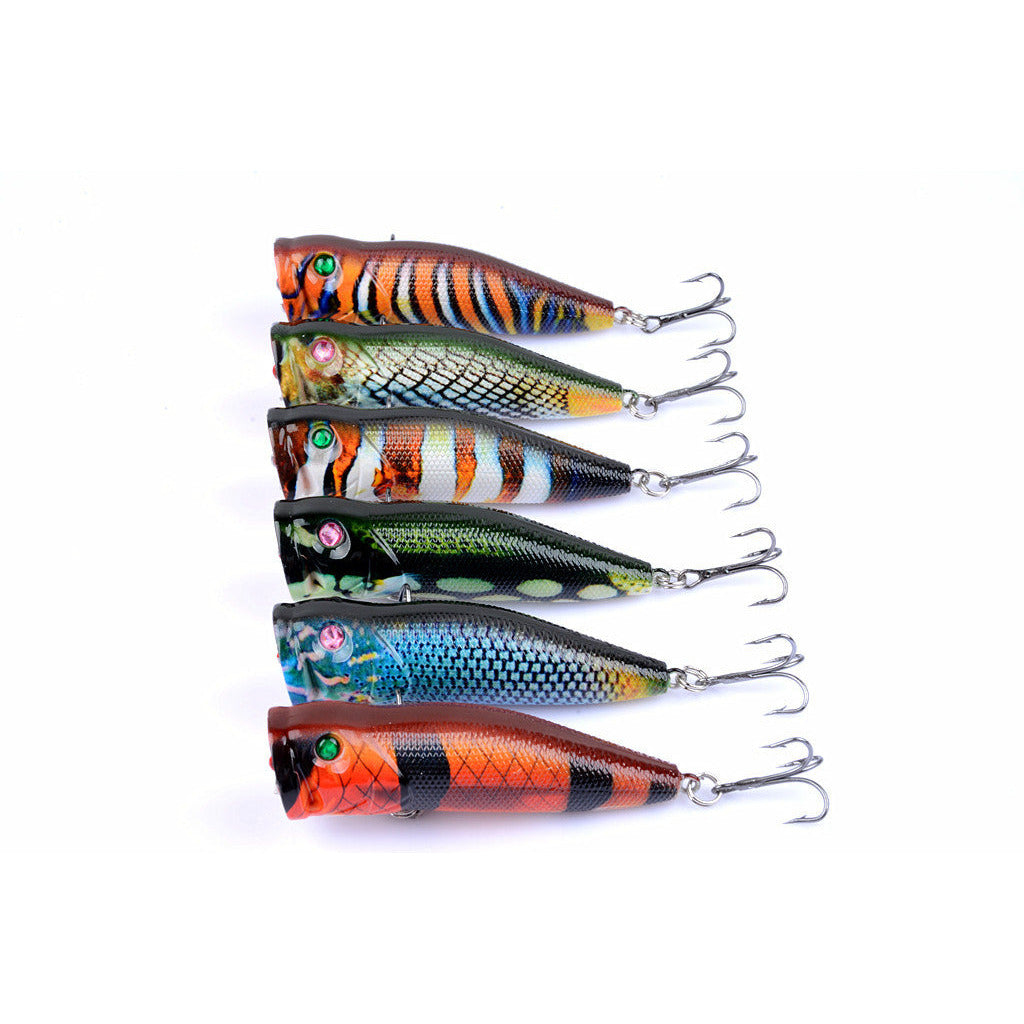 6X 7cm Popper Poppers Fishing Lure Lures Surface Tackle Fresh Saltwater