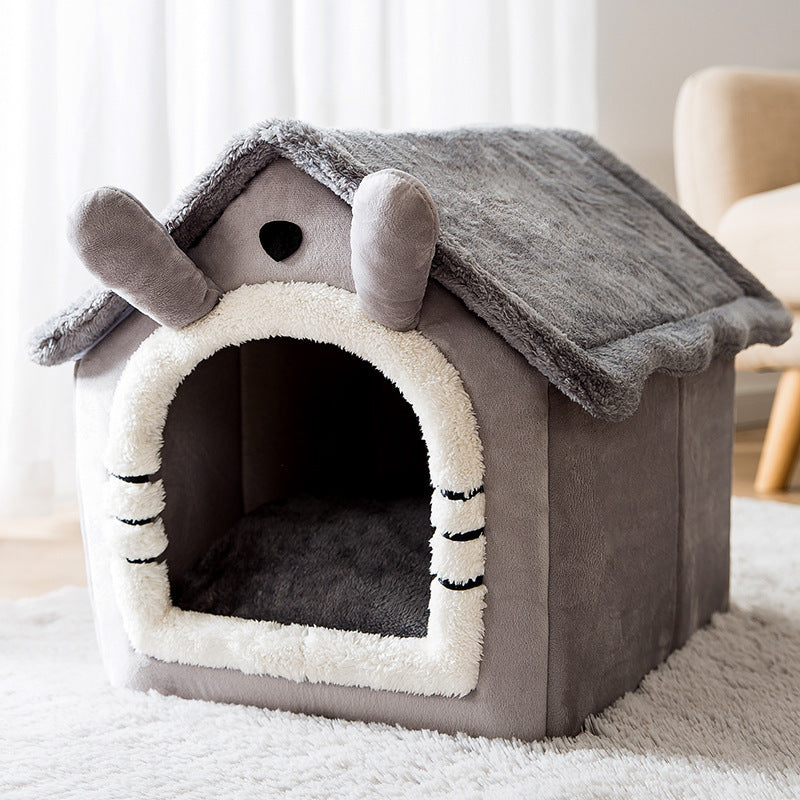 Small Dog House Bed Portable Cat Bed Removable Cushion Cat Cave, Foldable Pets Puppy Kitten Rabbit