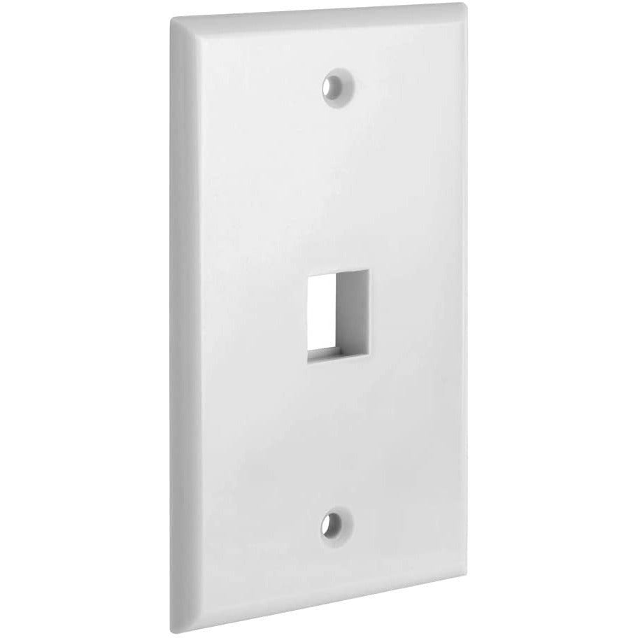 1 Port QuickPort outlet Wall Plate face plate, Single Gang White