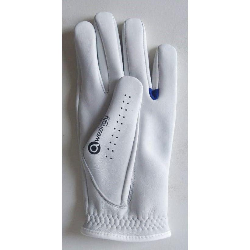 Awezingly Power Touch Cabretta Leather Golf Glove for Men - White (S)