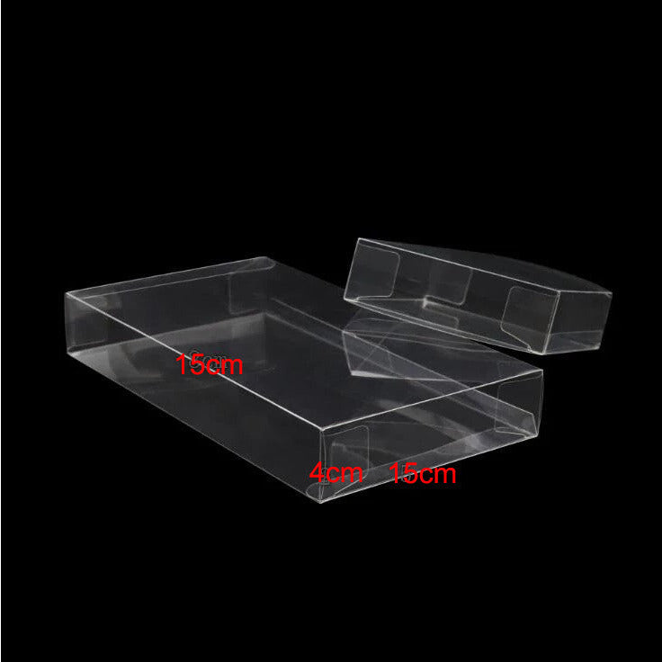 10 Pack of 15*15*4cm Clear PVC Plastic Folding Packaging Small rectangle/square Boxes for Wedding Jewelry Gift Party Favor Model Candy Chocolate Soap Box