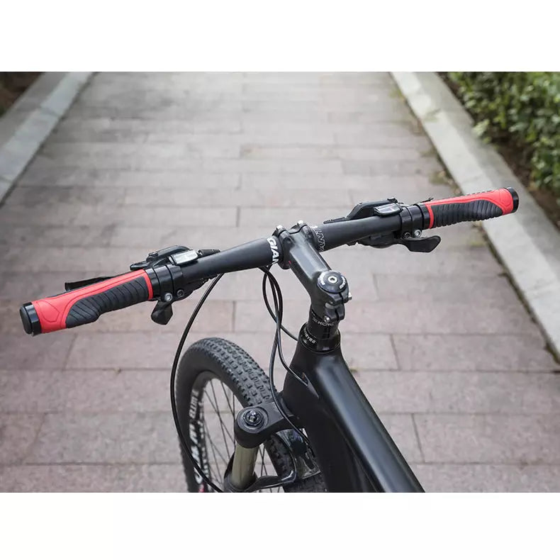 Bicycle Grips MTB Road Bike Double Lock Rubber Handlebar Grips Anti-Slip Rock Bros BLACK