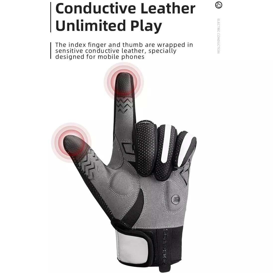 MTB Heated Gloves XLarge for Mountain Road Bike Breathable Winter Autumn Cycling Camping Running Outdoor Sport Rockbros