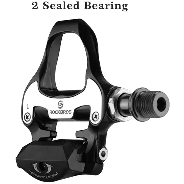 Self Lock Clip In Bike Pedals LOOK KEO Cleat MTB Road 700C Hybrid BMX - Rockbros Black