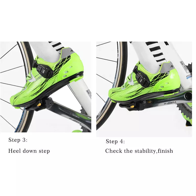 Self Lock Clip In Bike Pedals LOOK KEO Cleat MTB Road 700C Hybrid BMX - Rockbros Black