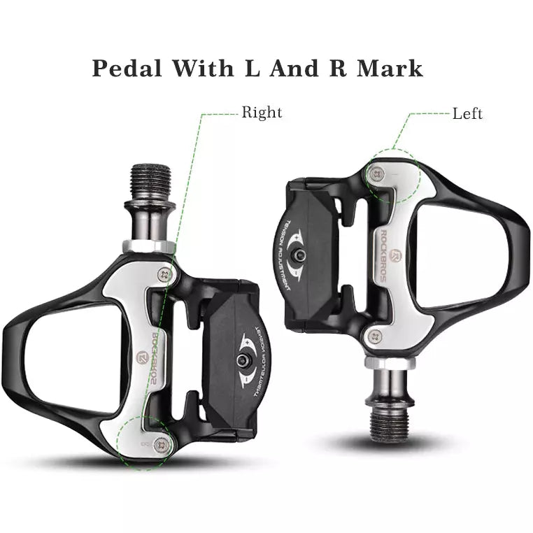 Self Lock Clip In Bike Pedals LOOK KEO Cleat MTB Road 700C Hybrid BMX - Rockbros Black